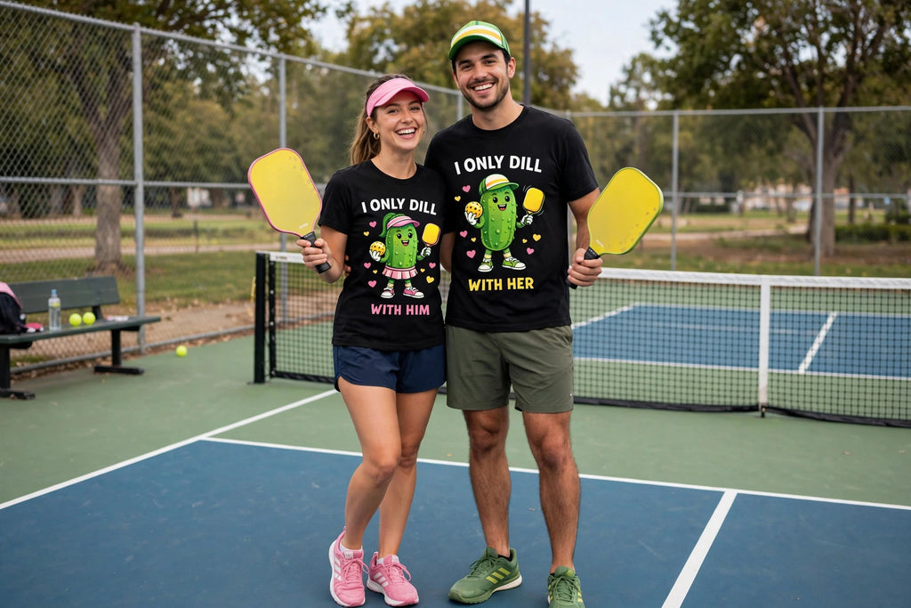 I Only Dill With Him™ Funny Pickleball T-Shirt