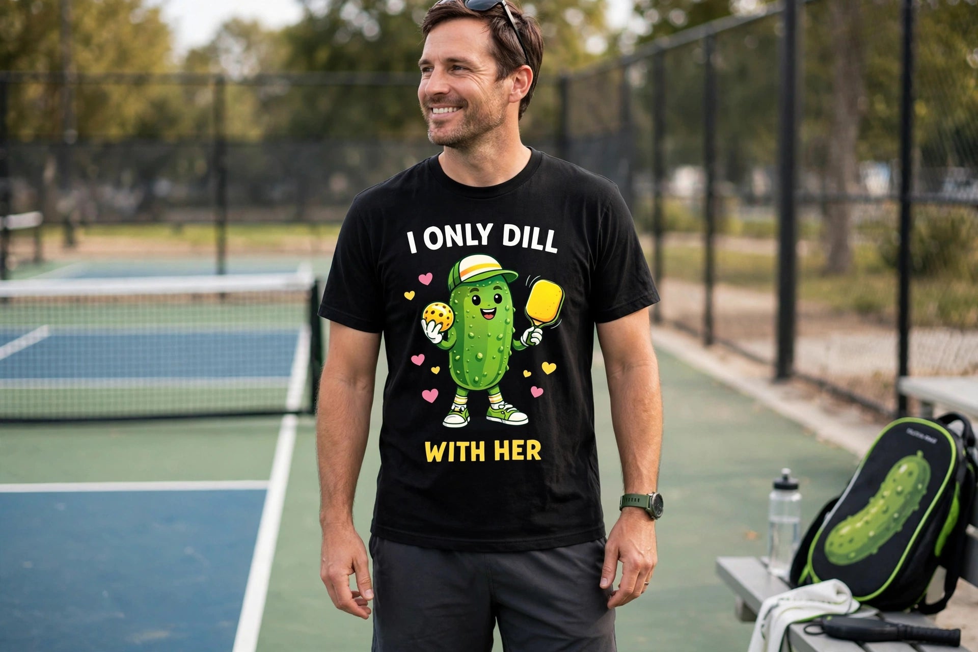 I Only Dill With Her™ Funny Pickleball T-Shirt