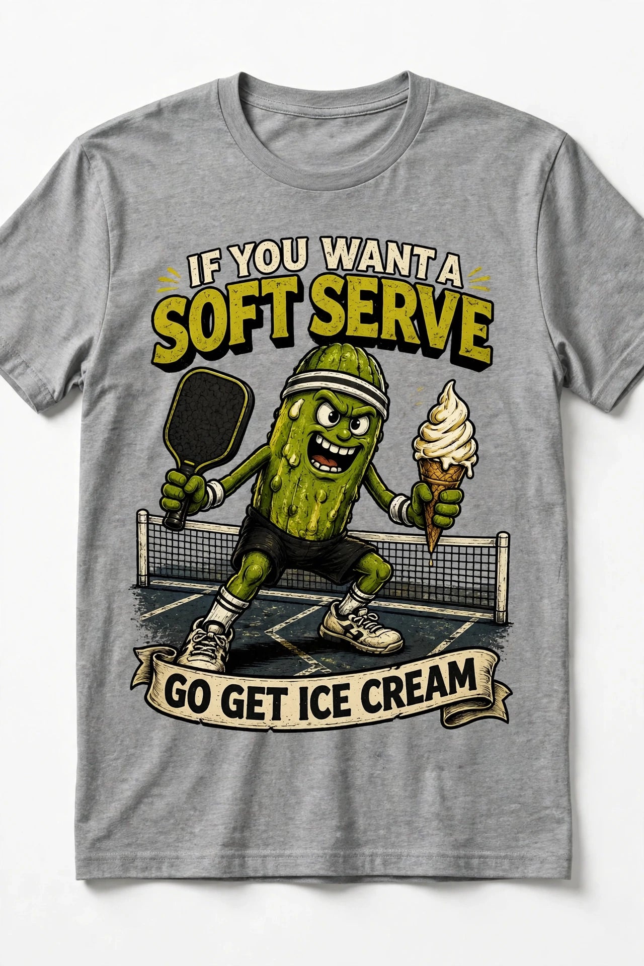 If You Want a Soft Serve, Go Get Ice Cream™ Funny Pickleball T-Shirt