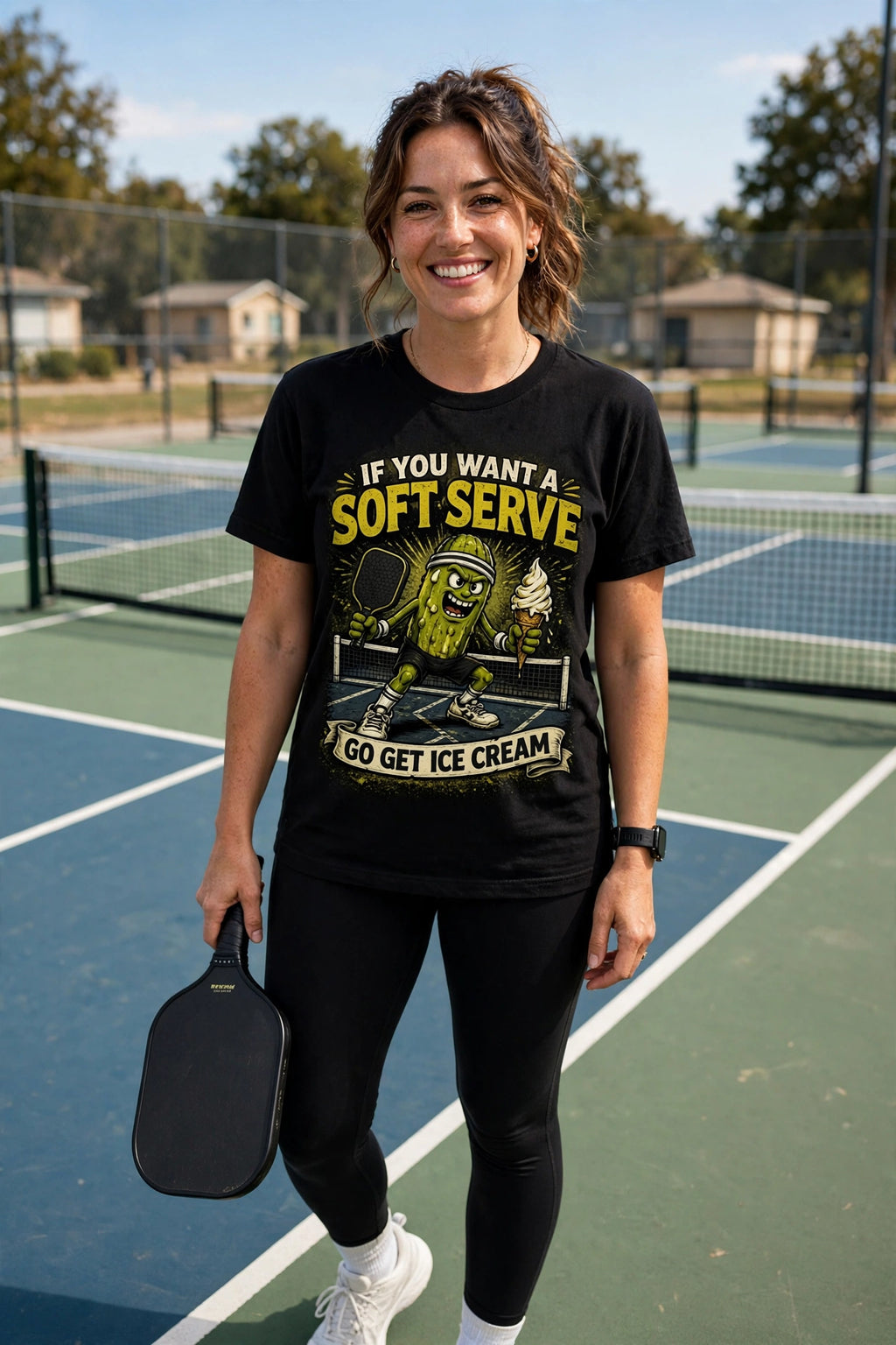 If You Want a Soft Serve, Go Get Ice Cream™ Funny Pickleball T-Shirt