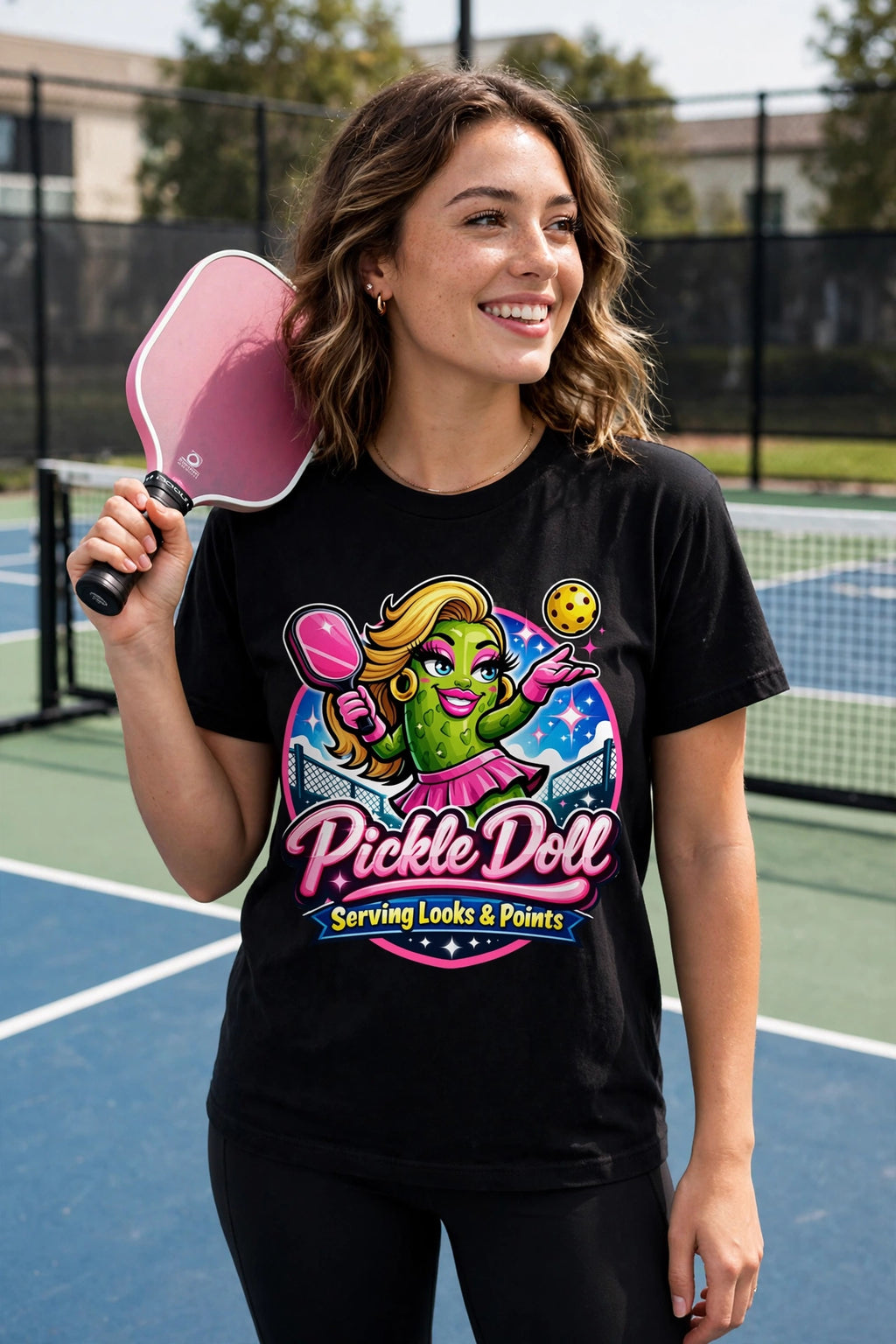 Pickle Doll Funny Pickleball T-Shirt