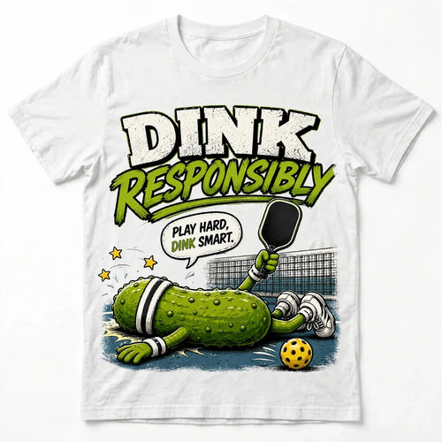 Dink Responsibly Funny Pickleball T-Shirt