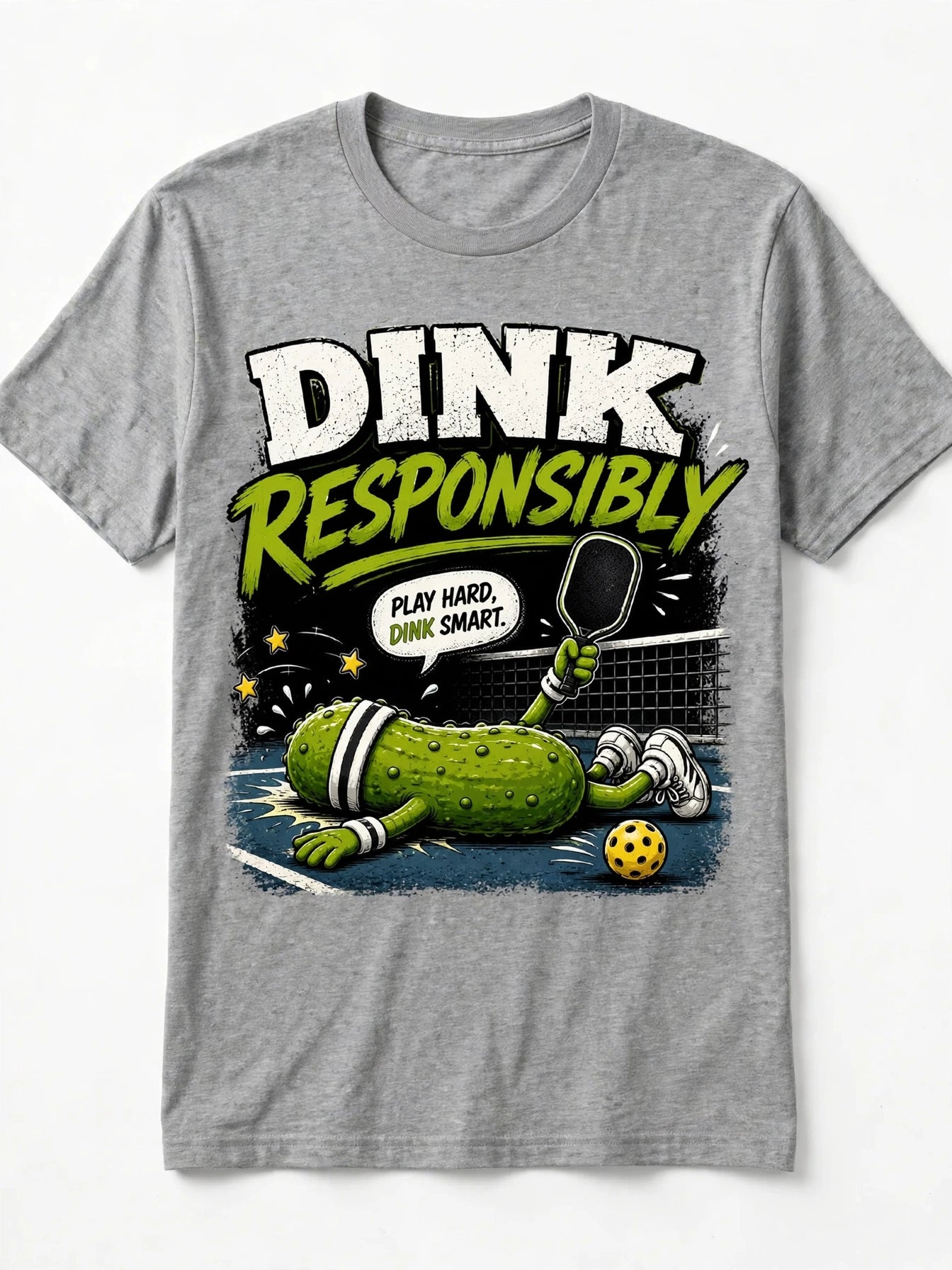 Dink Responsibly Funny Pickleball T-Shirt