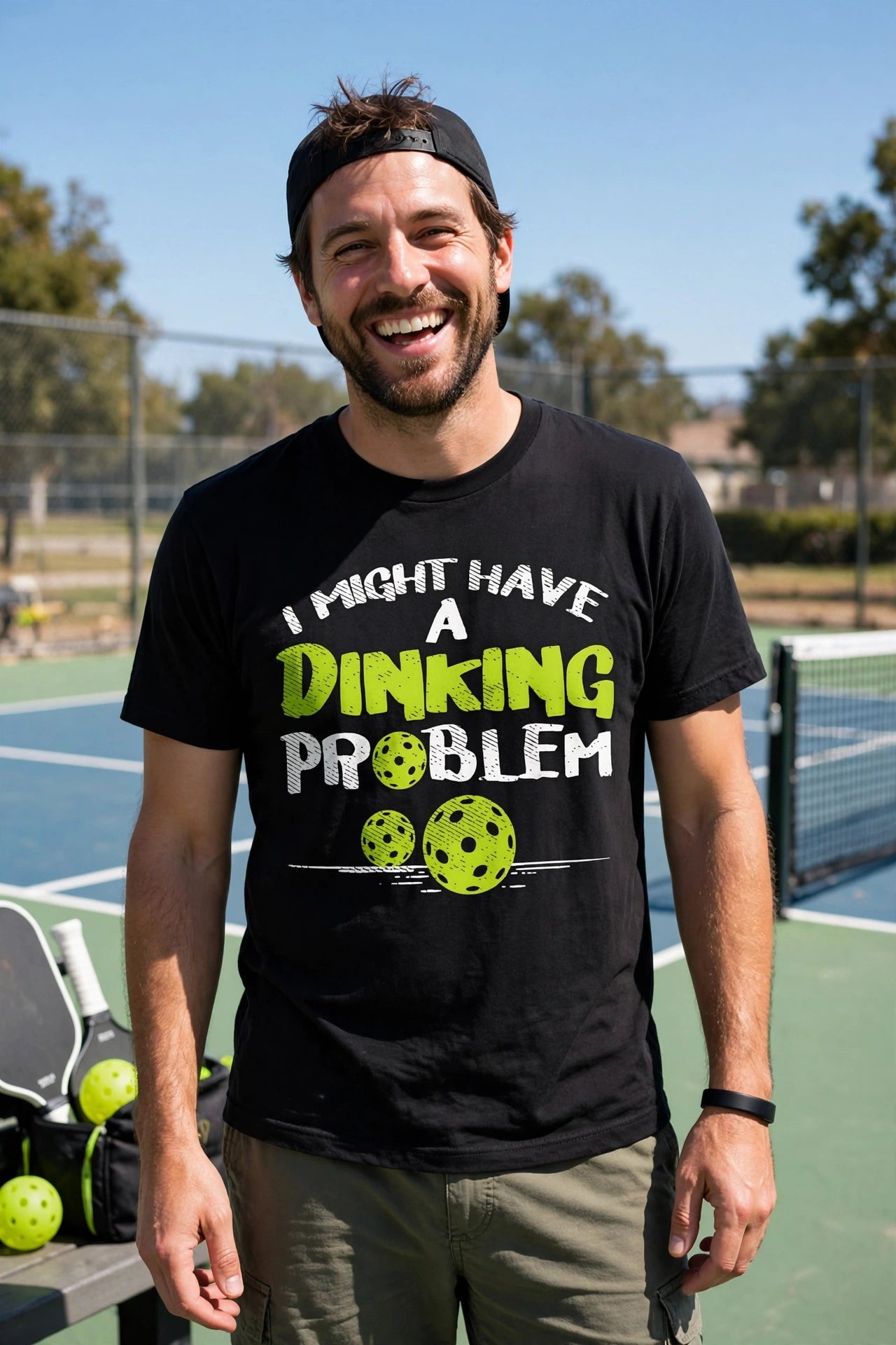 I Might Have a Dinking Problem™ Printed Funny Pickleball T-Shirt