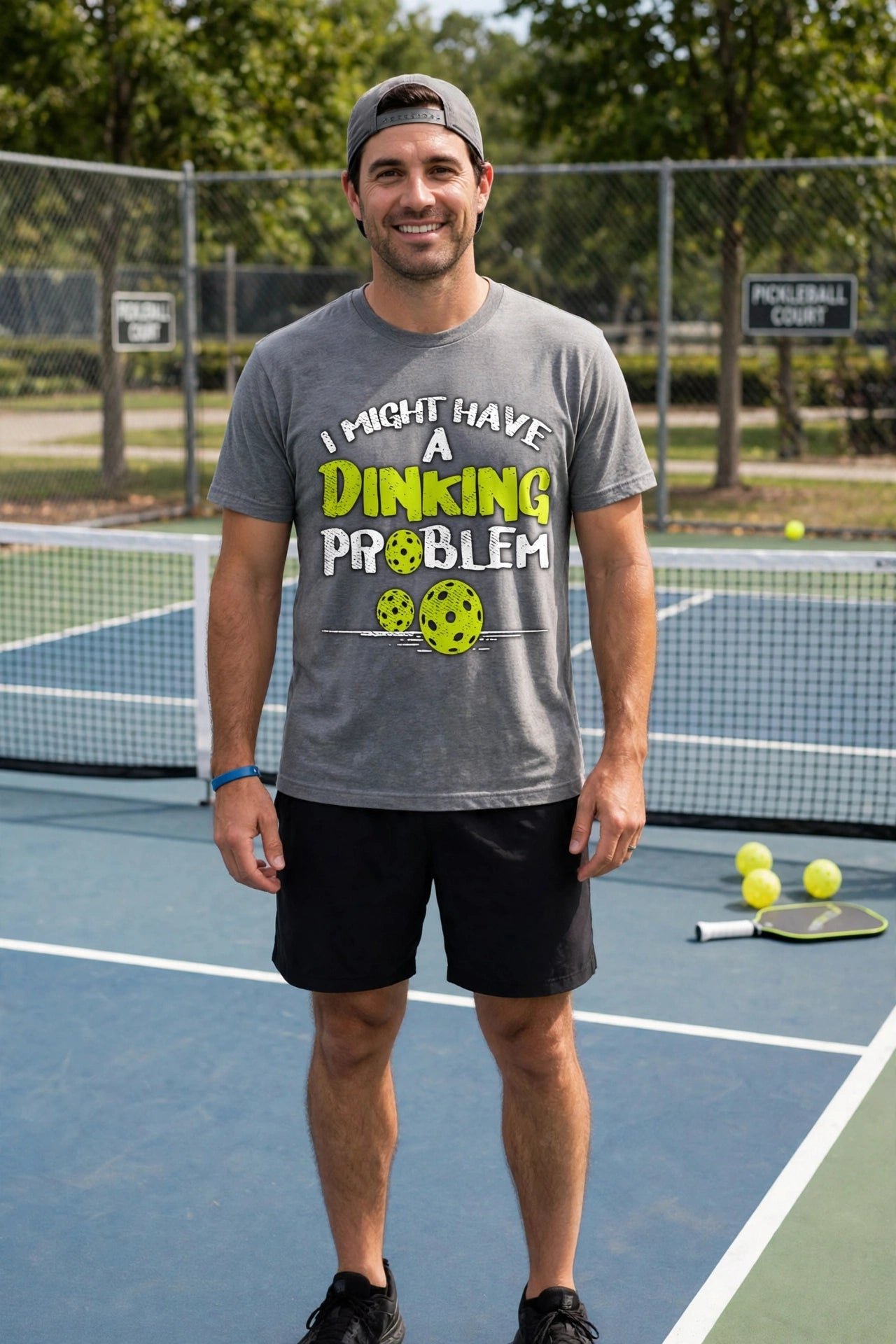 I Might Have a Dinking Problem™ Printed Funny Pickleball T-Shirt