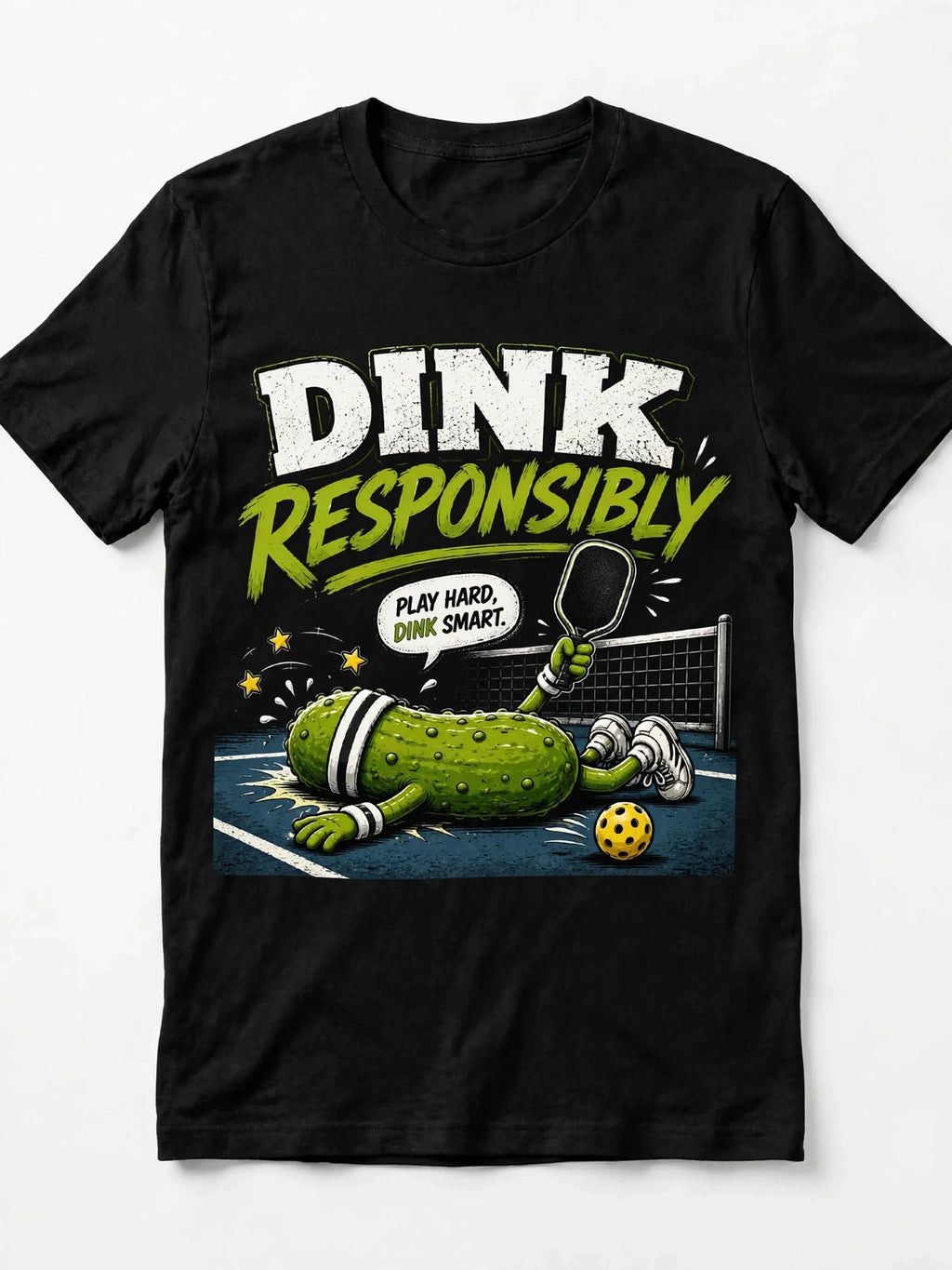 Dink Responsibly Funny Pickleball T-Shirt