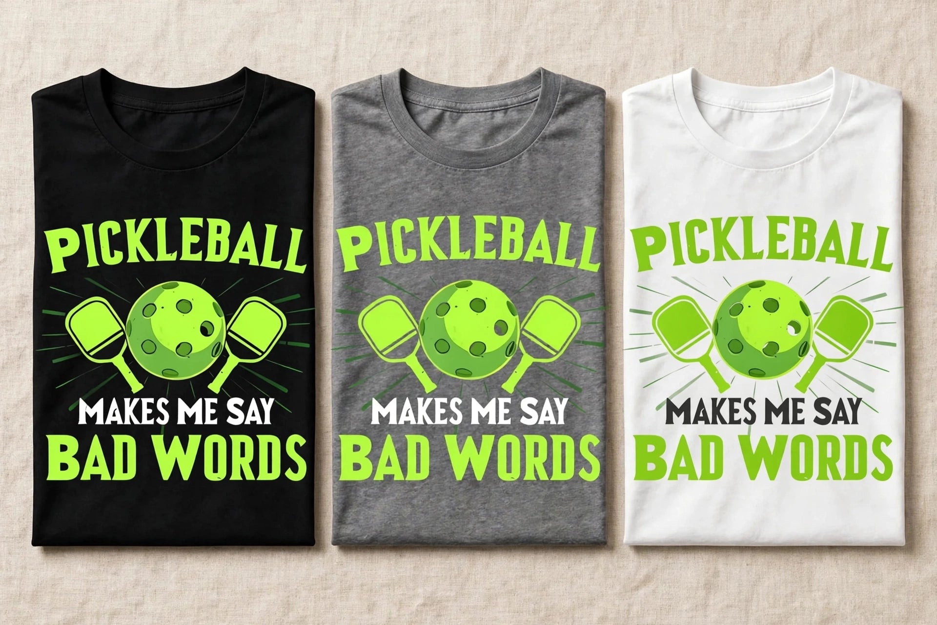 Pickleball Makes Me Say Bad Words – Funny Pickleball T-Shirt