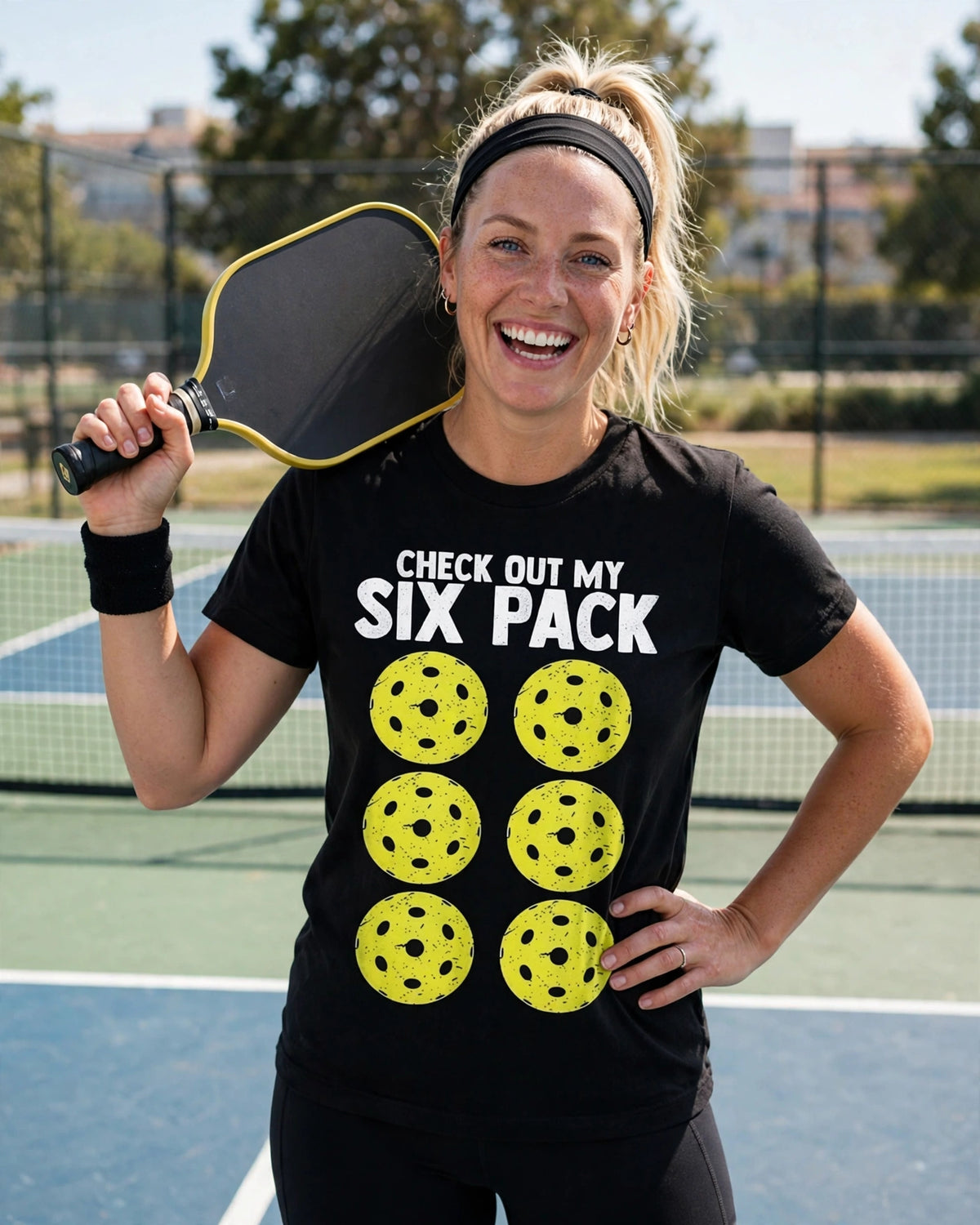 Check Out My Six Pack Pickleball T-Shirt