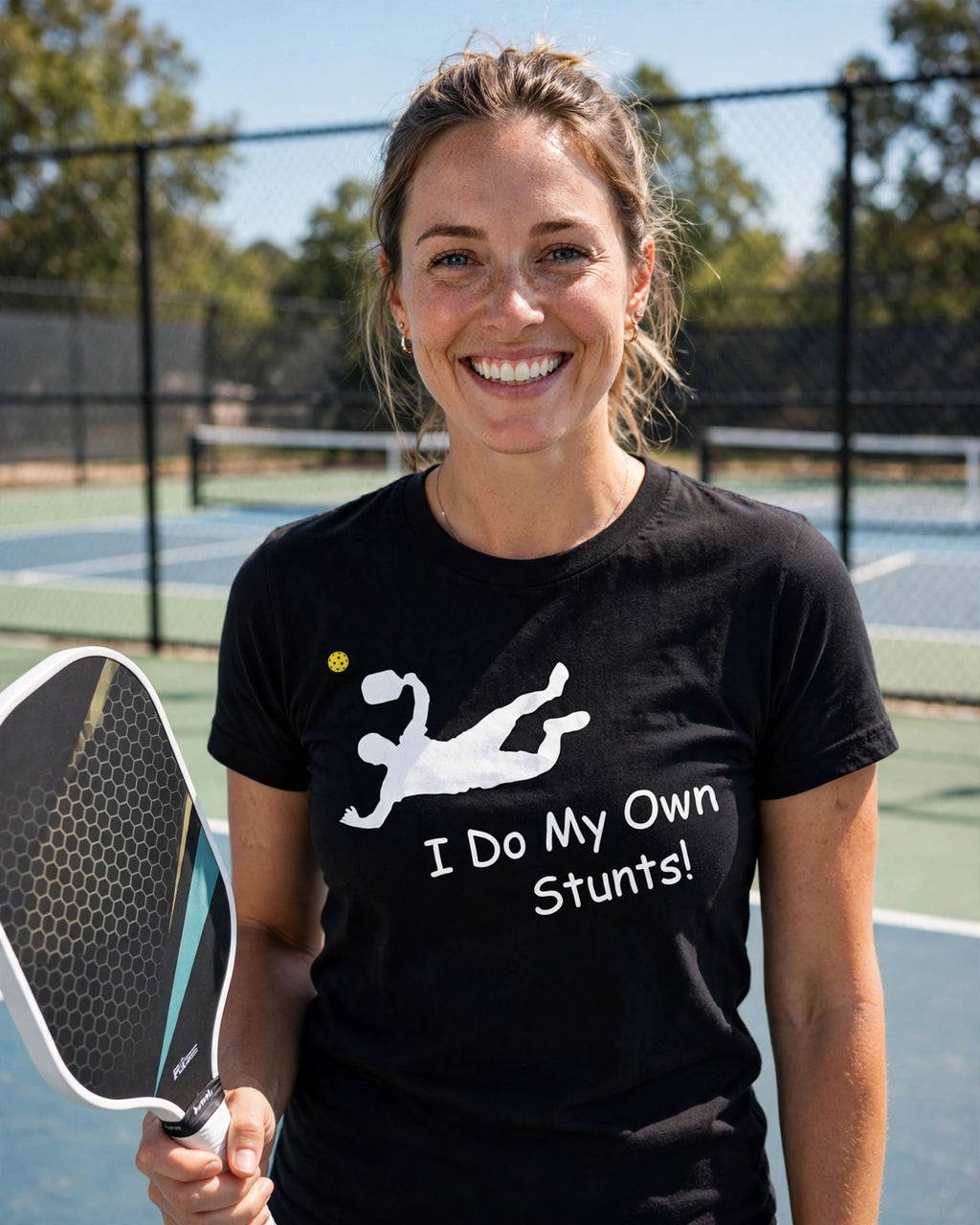 I Do My Own Stunts Pickleball T-Shirt