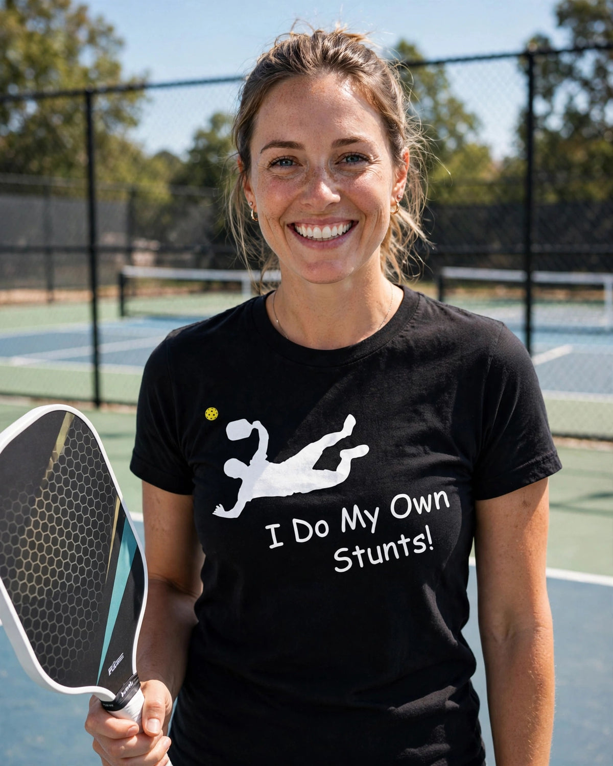 I Do My Own Stunts Pickleball T-Shirt