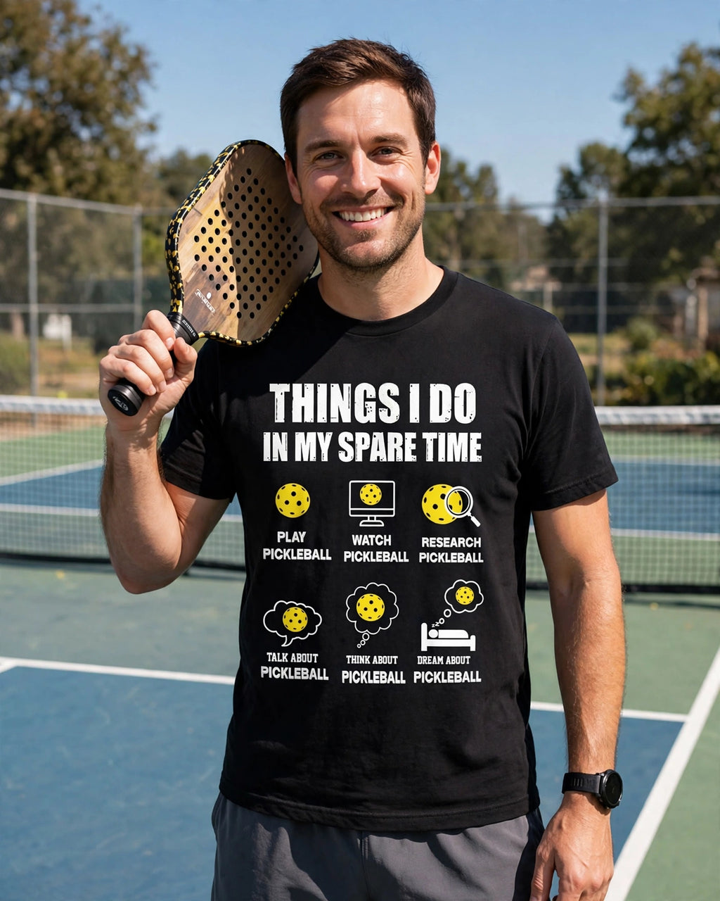 Things I Do in My Spare Time Pickleball T-Shirt