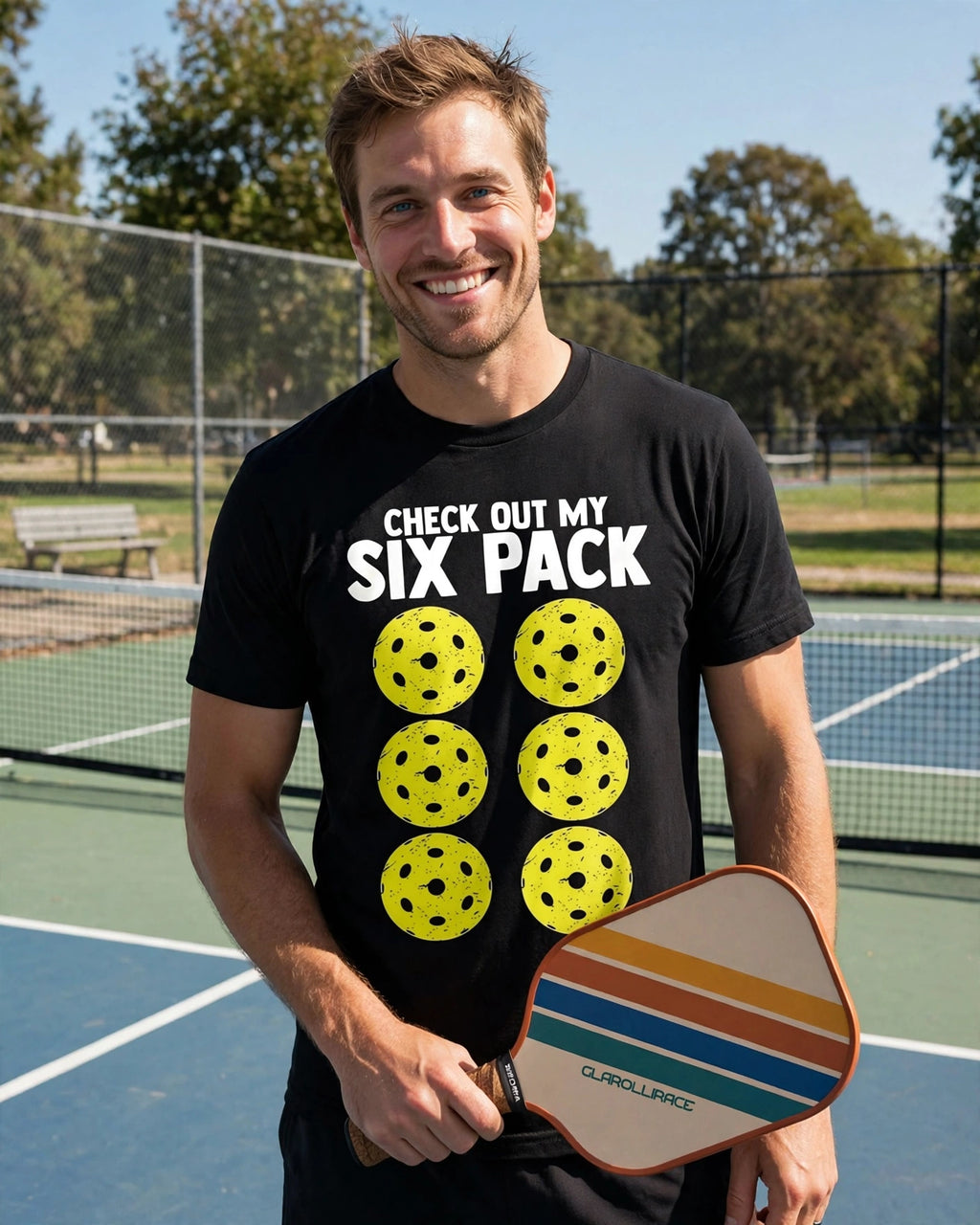 Check Out My Six Pack Pickleball T-Shirt