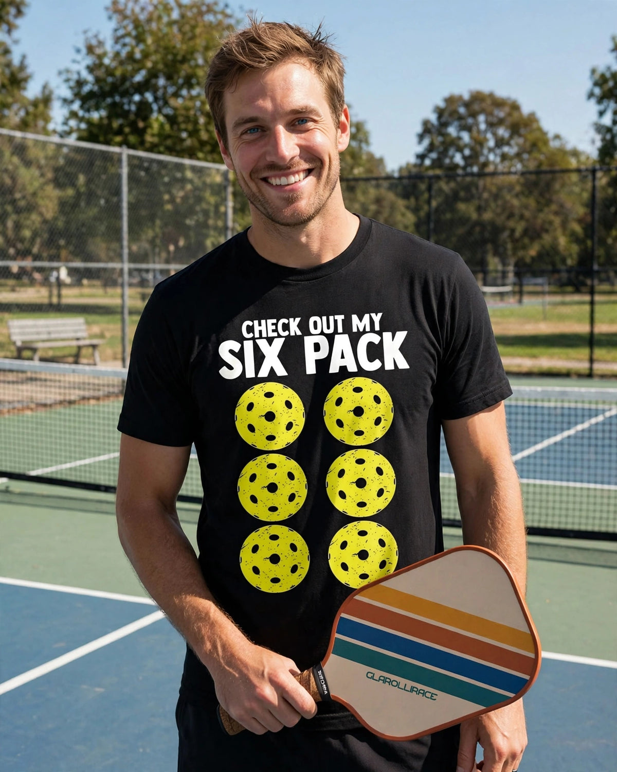 Check Out My Six Pack Pickleball T-Shirt
