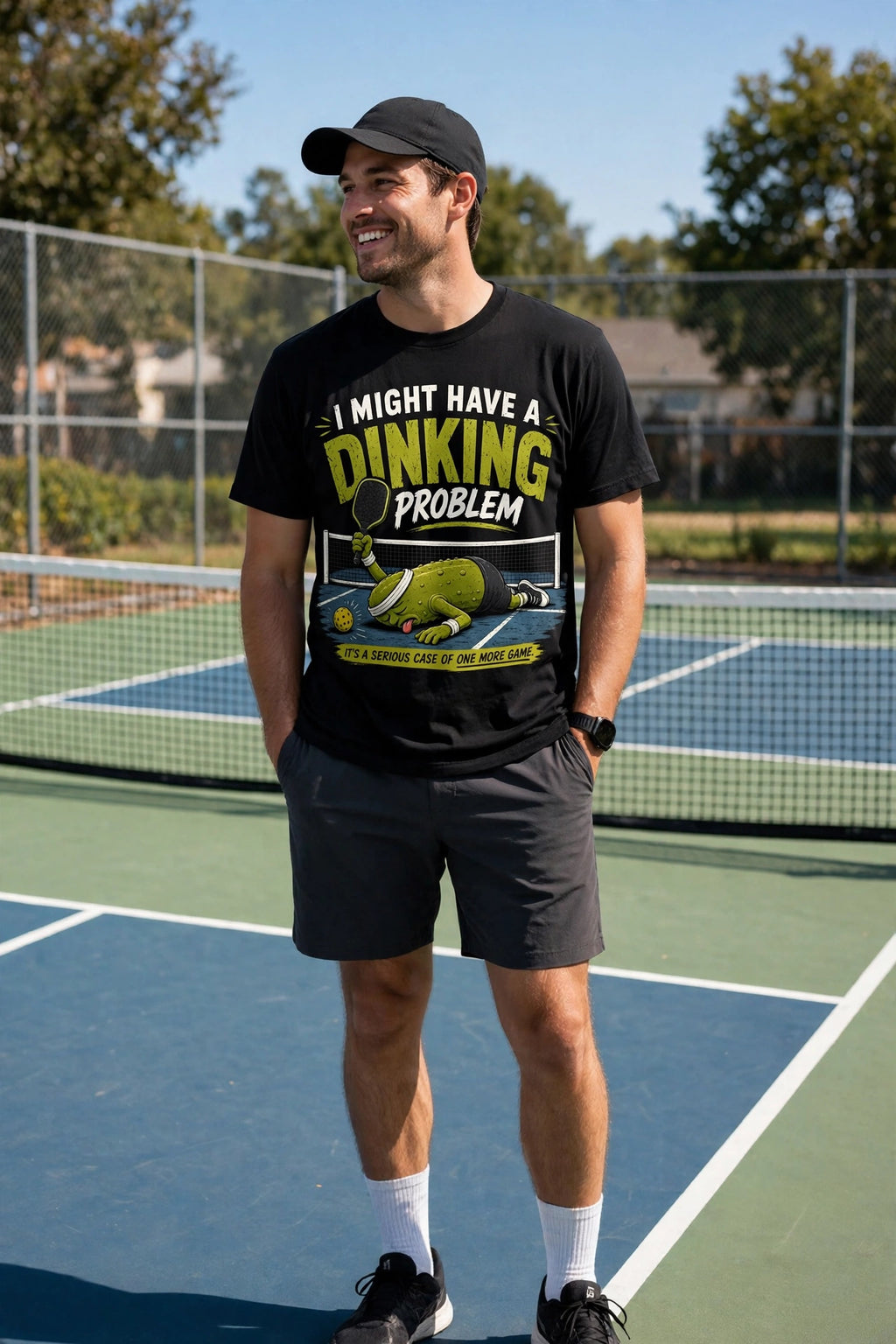 I Might Have a Dinking Problem™ Funny Pickleball Print T-Shirt