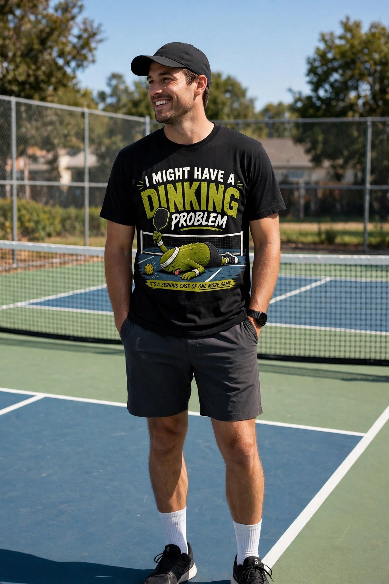 I Might Have a Dinking Problem™ Funny Pickleball Print T-Shirt